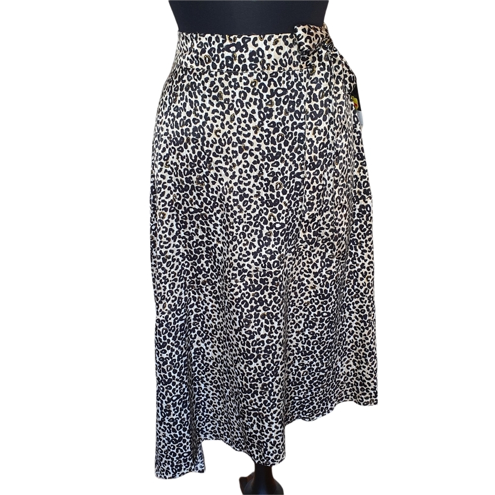 Nine West Leopard Print Asymmetrical Skirt